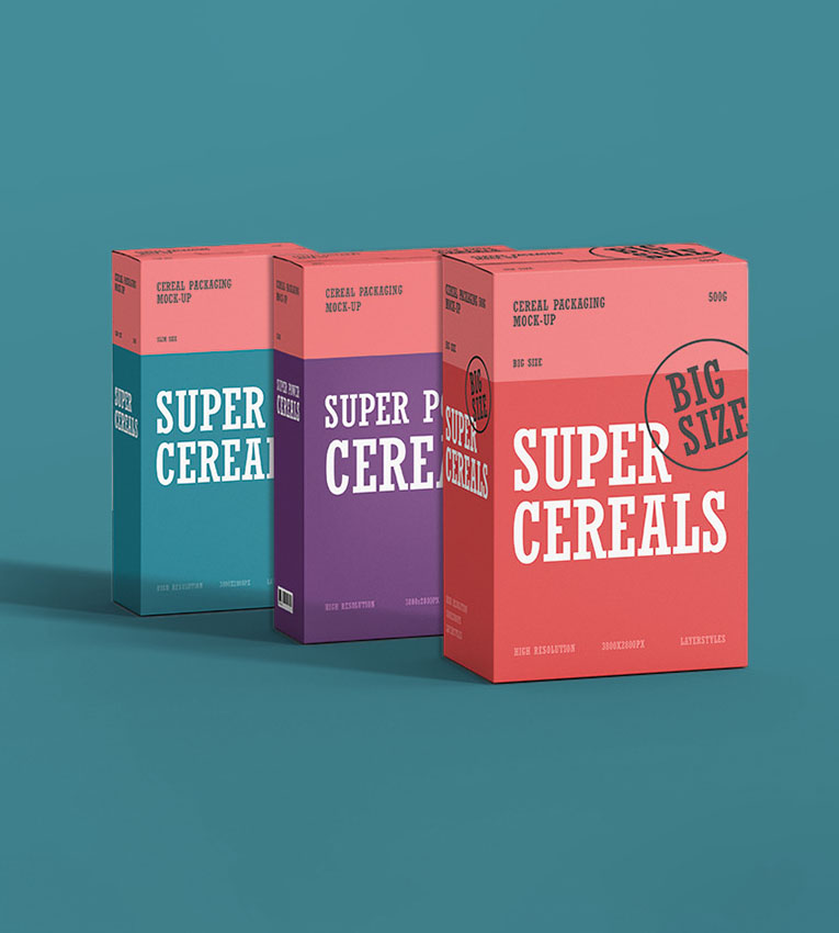 Colorful Cereal Boxes